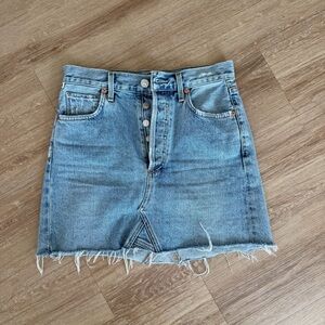 Citizens Of Humanity Light Blue Button-Front Denim Mini Skirt